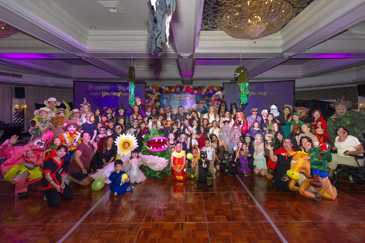 group photo at halloween party in pattaya