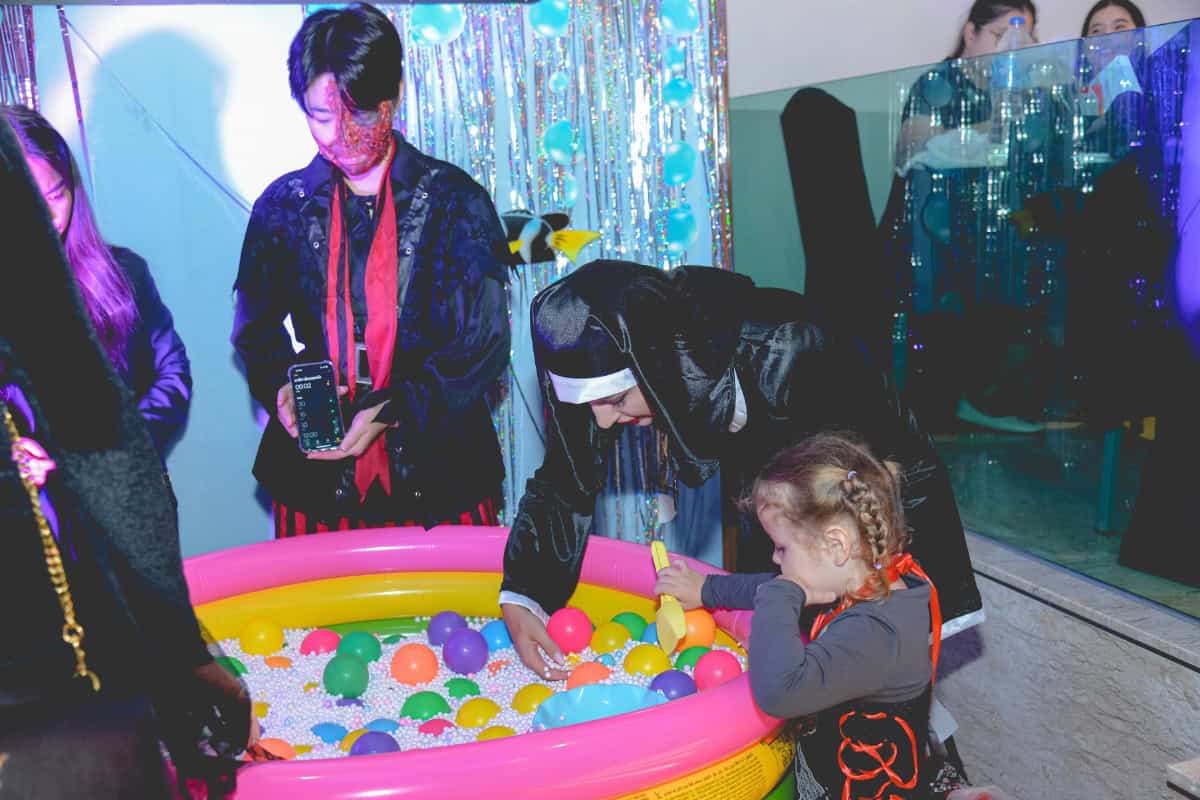 children playing games at halloween party pattaya 2026