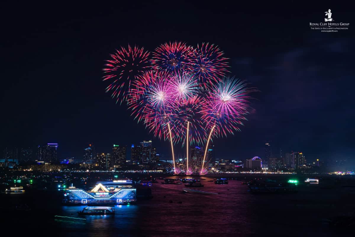 pattaya fireworks festival view royal cliff beach hotel